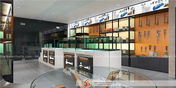 Thiết kế nội thất showroom Công ty Công nghệ CAD/CAM